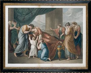Angelika Kauffman Gallery: The Death of Alcestis, after Angelika Kauffman (1741-1807), 1796 (hand-coloured etching