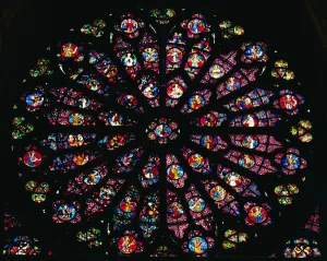 Death and Assumption of the Virgin and the Heavenly Choir, from the west rose window, c Death and Assumption of the Virgin and the Heavenly Choir, from the west rose window, c