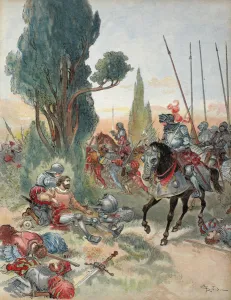 Death of Bayard, illustration from Francois Ier: Le Roi Chevalier, by George G Death of Bayard, illustration from Francois Ier: Le Roi Chevalier, by George G