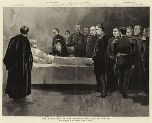 The Death Bed of the Emperor William at Berlin (engraving) The Death Bed of the Emperor William at Berlin (engraving)