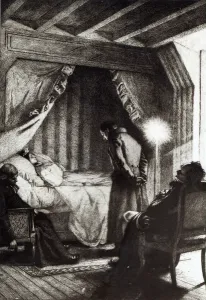 The Death of Emma Bovary from Madame Bovary by Gustave Flaubert, engraved The Death of Emma Bovary from Madame Bovary by Gustave Flaubert, engraved