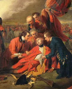 The Death of General Wolfe (1727-59), c.1771 (oil on panel) (detail of 153197) The Death of General Wolfe (1727-59), c.1771 (oil on panel) (detail of 153197)