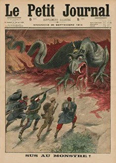 Death to the monster, front cover illustration from Le Petit Journal, supplement illustre Death to the monster, front cover illustration from Le Petit Journal, supplement illustre