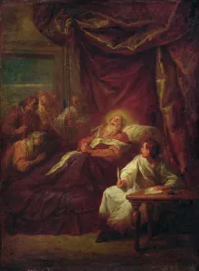 The Death of St. Ambrose, before 1706 (oil on canvas) The Death of St. Ambrose, before 1706 (oil on canvas)