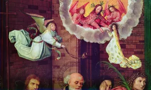 <b class=qtipBold><figcaption>The Death of the Virgin (detail)</figcaption></b><br>BAL53556 The Death of the Virgin (detail) by Holbein the Elder, Hans (1460/5-1524); Museum of Fine Arts (Szepmuveszeti) Budapest, Hungary; German, out of copyright.<br><em>© Museum of Fine Arts (Szepmuveszeti) Budapest, Hungary / Bridgeman Images</em> The Death of the Virgin (detail)