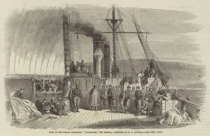 Troopships Gallery: Deck of the French Transport, 'L Euphrate, 'off Messina (engraving)