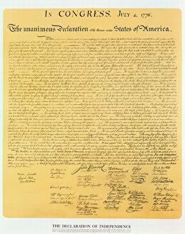 Second Continental Congress Collection: Declaration of Independence of the 13 United States of America of 1776, 1823 (copper