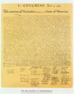 Declaration of Independence of the 13 United States of America of 1776, 1823 (copper Declaration of Independence of the 13 United States of America of 1776, 1823 (copper