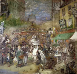 Decorative panel depicting Paris, Salon de la Commission du Personnel (oil on canvas) Decorative panel depicting Paris, Salon de la Commission du Personnel (oil on canvas)