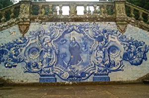 Decorative panel showing the Virgin Mary crushing the Serpent, Lamego, Portugal. 1738 (ceramic tiles) Decorative panel showing the Virgin Mary crushing the Serpent, Lamego, Portugal. 1738 (ceramic tiles)