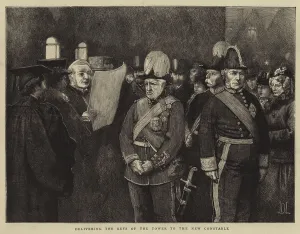 Delivering the Keys of the Tower to the New Constable (engraving) Delivering the Keys of the Tower to the New Constable (engraving)