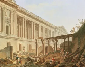 Demolition of the Hotel de Bourbon and clearing the Louvre Colonnade, c Demolition of the Hotel de Bourbon and clearing the Louvre Colonnade, c