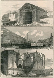 Broad Street Gallery: Demolitions for the Great Eastern Railway extensions to Broad Street (engraving)