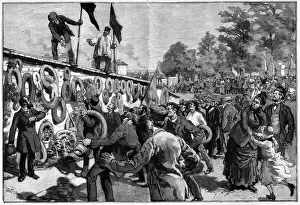 Demonstration of the anarchists at Pere Lachaise in front of the burial of the federes Demonstration of the anarchists at Pere Lachaise in front of the burial of the federes