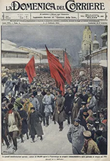 Demonstration of one hundred thousand workers in the streets of St Demonstration of one hundred thousand workers in the streets of St