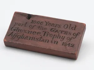 Deodar wood gate fragment, 1842 (wood, fragment) Deodar wood gate fragment, 1842 (wood, fragment)