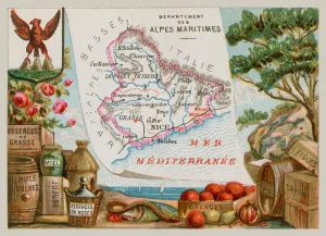 Department of Alpes-Maritimes in southeast France (chromolitho) Department of Alpes-Maritimes in southeast France (chromolitho)