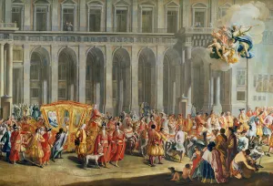 The Departure of Alois Thomas von Harrach, Viceroy of Naples (1669-1742) from the The Departure of Alois Thomas von Harrach, Viceroy of Naples (1669-1742) from the