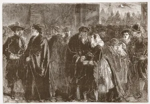 Departure of the banished ministers from Kuttenberg, illustration from ' Departure of the banished ministers from Kuttenberg, illustration from '