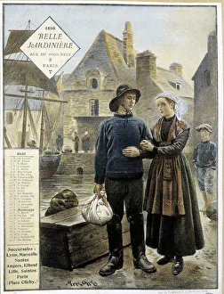 The departure of Breton fishermen for Newfoundland - store calendar" The departure of Breton fishermen for Newfoundland - store calendar"