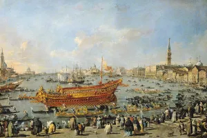 Departure of the Bucentaur for the Lido on Ascension Day, 1766-70 (oil Departure of the Bucentaur for the Lido on Ascension Day, 1766-70 (oil
