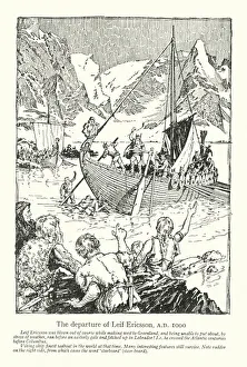 The departure of Leif Ericsson, AD 1000 (litho) The departure of Leif Ericsson, AD 1000 (litho)