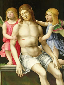 Deposition Gallery: Deposition (Dead Christ between to Angels), c.1490 (oil on panel)