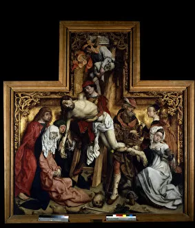 The descent of the cross (Deposition) Painting of the Master De Saint Barthelemy (Active around 1480-1510) (ec.all)
