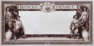 Design for Bank Notes for La Banque de France, 1916 (oil on canvas) (see also 352726) Design for Bank Notes for La Banque de France, 1916 (oil on canvas) (see also 352726)