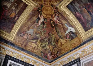 Palace Of Versailles Collection: Design in the corner of the Salle des Gardes de la Reine (mural)