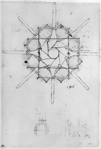 Design for a folding Capstan handle, Fol. 376v-c (pen and ink on paper) Design for a folding Capstan handle, Fol. 376v-c (pen and ink on paper)