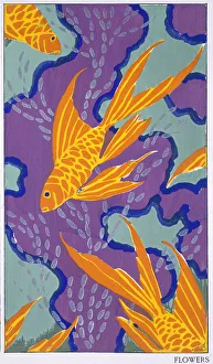 Design motif from Bouquets et Frondaisons, 60 Motifs en couleur, published Paris, late 1920s (pochoir print) Design motif from Bouquets et Frondaisons, 60 Motifs en couleur, published Paris, late 1920s (pochoir print)
