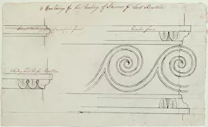 Images Dated 21st September 2009: Design for the mouldings on the staircase, Headfort House