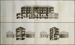 Designs for a Neo-Classical House for Lord Charleville: Three Sections (nos Designs for a Neo-Classical House for Lord Charleville: Three Sections (nos