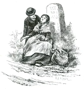 An destitute, unmarried mother found exhausted on her way to the Workhouse with her baby An destitute, unmarried mother found exhausted on her way to the Workhouse with her baby