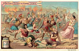 The destruction and burning of Troy (chromolitho)