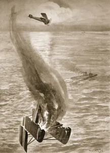 The destruction of a German seaplane by Flight-Sub-Lieutenant Ince off the Belgian Coast The destruction of a German seaplane by Flight-Sub-Lieutenant Ince off the Belgian Coast