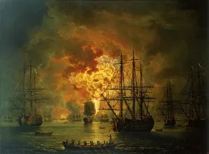 The Destruction of the Turkish Fleet at the Bay of Chesma, 1772 (oil on canvas) The Destruction of the Turkish Fleet at the Bay of Chesma, 1772 (oil on canvas)