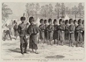 Detachment of Argyll and Sutherland Highlanders outside the Court House at Midleton during the Trial of Mr O' Detachment of Argyll and Sutherland Highlanders outside the Court House at Midleton during the Trial of Mr O'