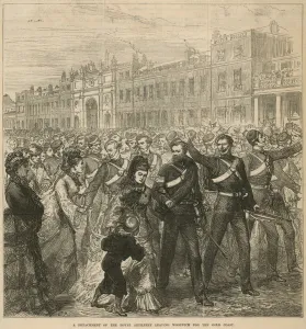 A detachment of the Royal Artillery leaving Woolwich for the Gold Coast (engraving) A detachment of the Royal Artillery leaving Woolwich for the Gold Coast (engraving)