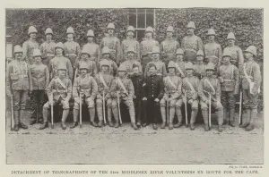 Detachment of Telegraphists of the 24th Middlesex Rifle Volunteers en route for the Cape (b/w photo) Detachment of Telegraphists of the 24th Middlesex Rifle Volunteers en route for the Cape (b/w photo)