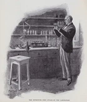 The detective, new style, in the laboratory (litho) The detective, new style, in the laboratory (litho)