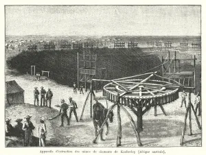 Diamond mines of Kimberley, Cape of Good Hope, South Africa (engraving) Diamond mines of Kimberley, Cape of Good Hope, South Africa (engraving)