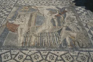 Diana and Actaeon, from the floor of The House of Venus procession (mosaic) Diana and Actaeon, from the floor of The House of Venus procession (mosaic)