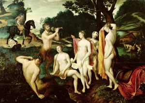 Diana bathing (oil on panel) Diana bathing (oil on panel)