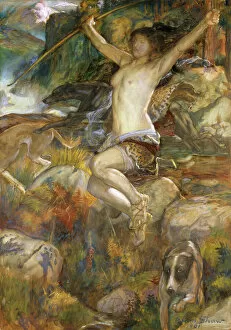 Diana of the Hunt, 1901 (w / c on paper)