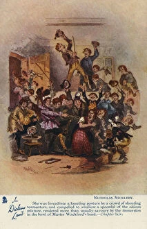In Dickens Land - Nicholas Nickleby Postcard, c.1905 (colour litho)