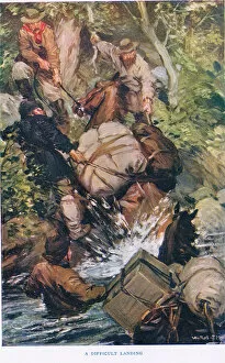 A Difficult Landing, illustration from The Romance of Canada (colour litho)