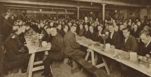 Dining room of the Church Army shelter for the homeless in Westminster (b/w photo) Dining room of the Church Army shelter for the homeless in Westminster (b/w photo)