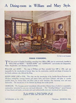 Dining-room in William and Mary style (colour litho)